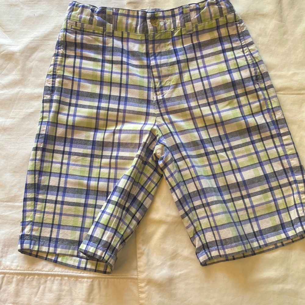 Janie and Jack like new pastel plaid short size 6